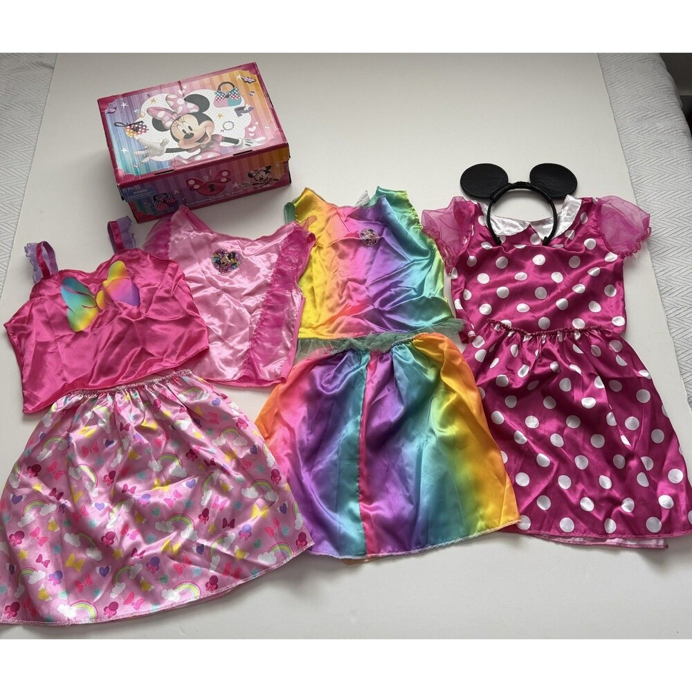 Disney Minnie Mouse Dress Up Trunk Costume Lot Girls 4-6X Incomplete Set